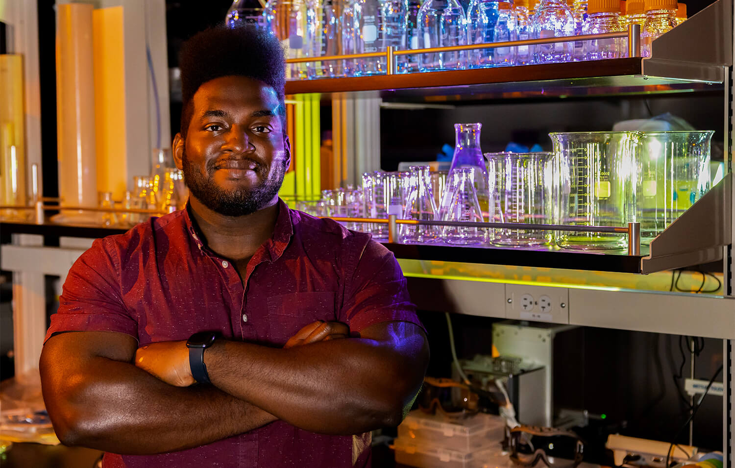 Wade Zeno in his lab