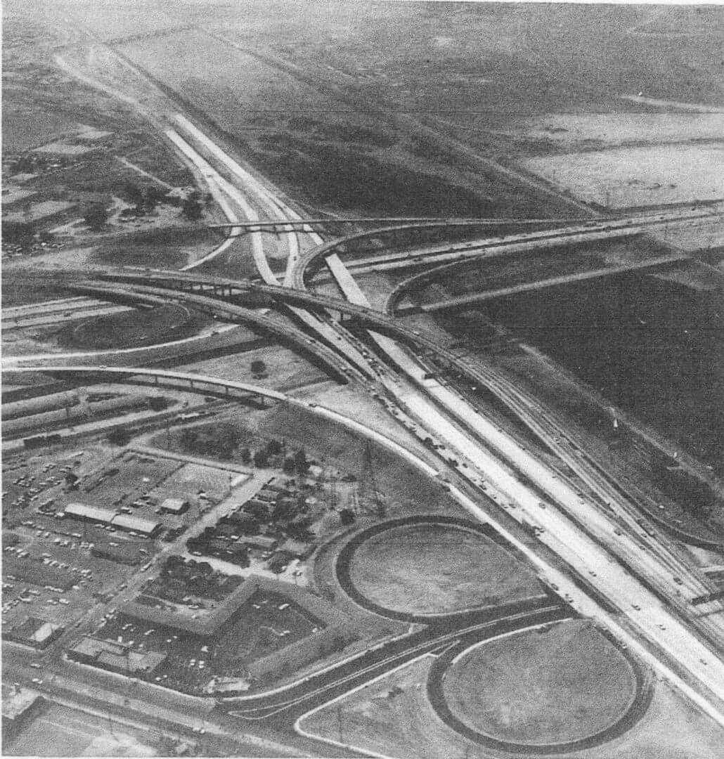I-5/8 State Route 109/209 interchange at Mission Bay Park heading for the Ocean Beach Area bult under Dekema's leadership in 1969